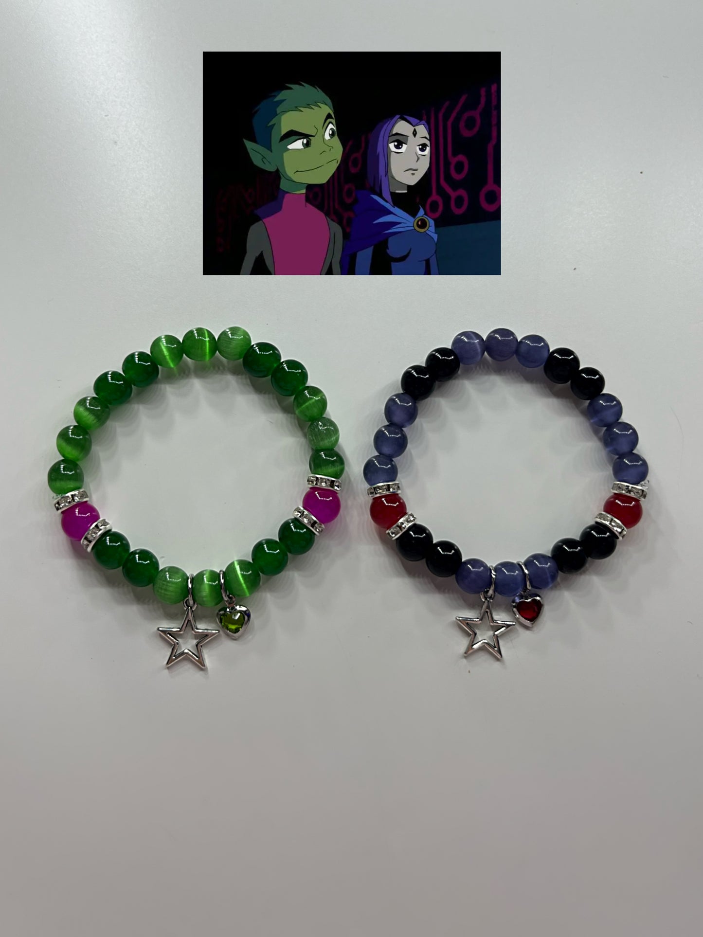 Beast boy x Raven bracelets
