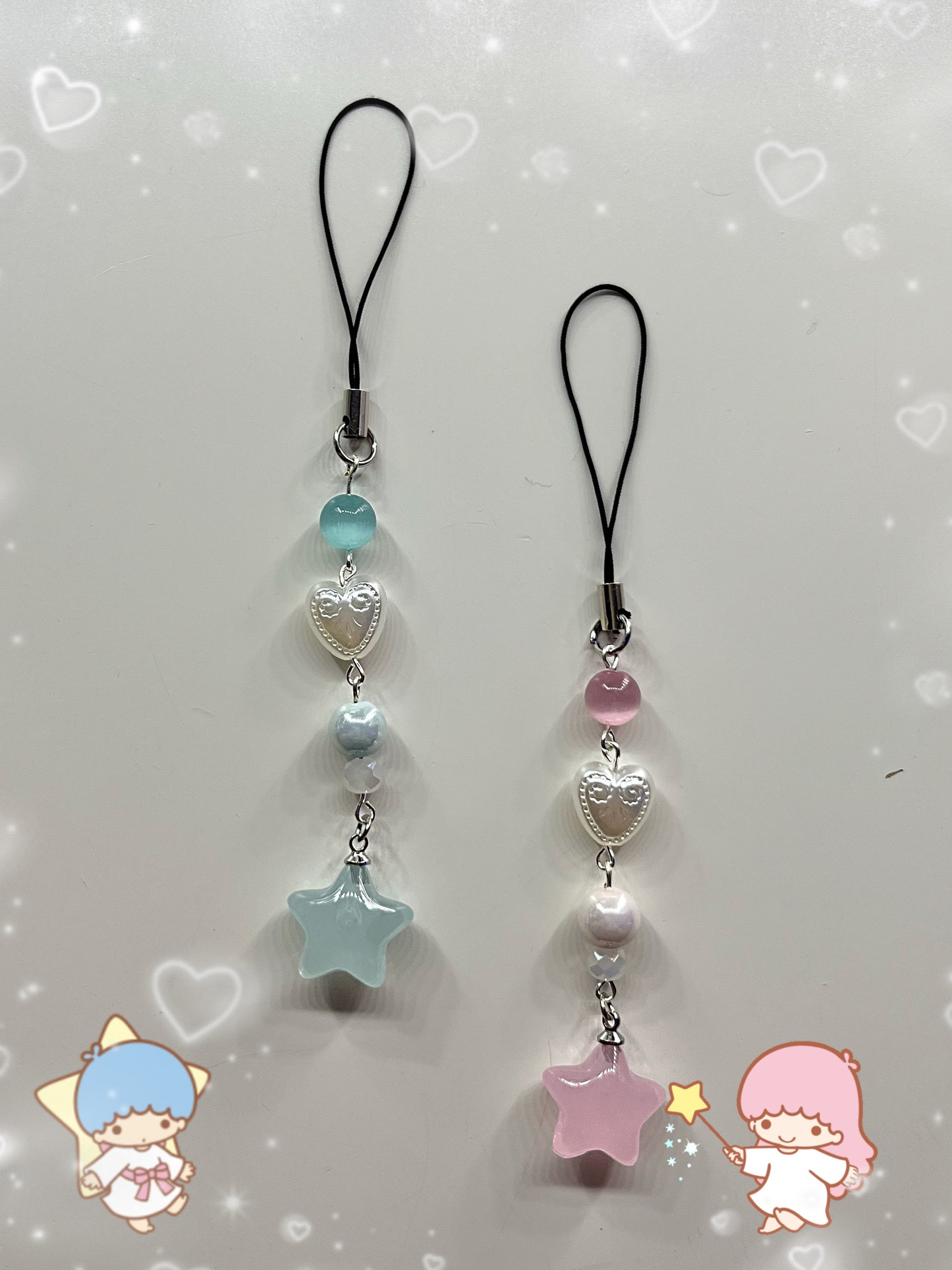 Twin star matching phone charms